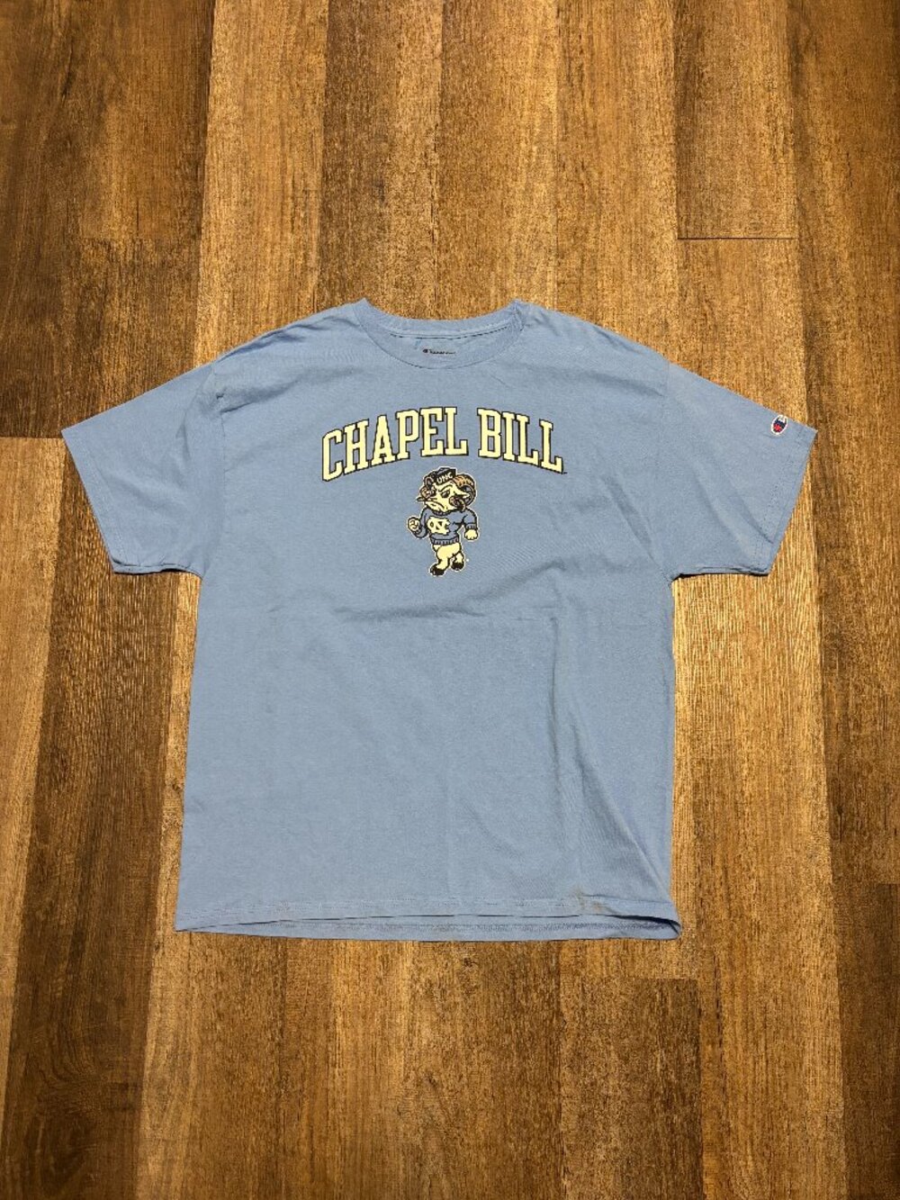 Champion UNC Chapel Bill Mascot Graphic  Tee Shirt